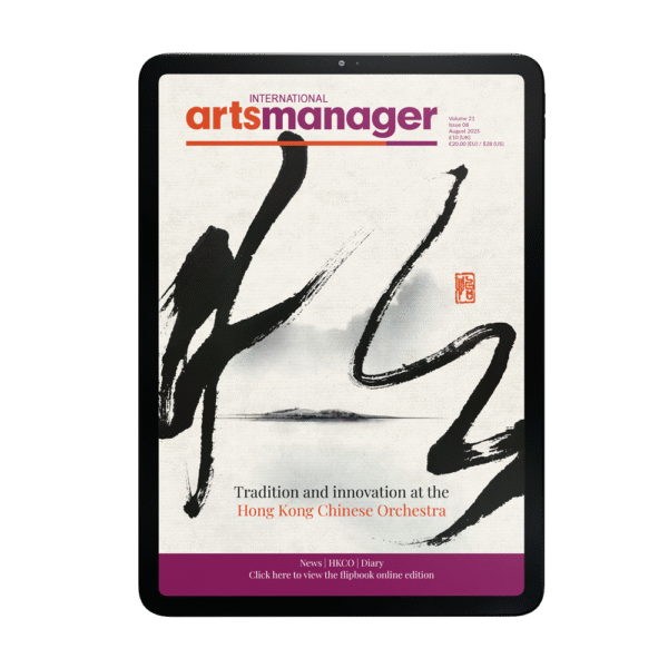 August cover of International Arts Manager 2025